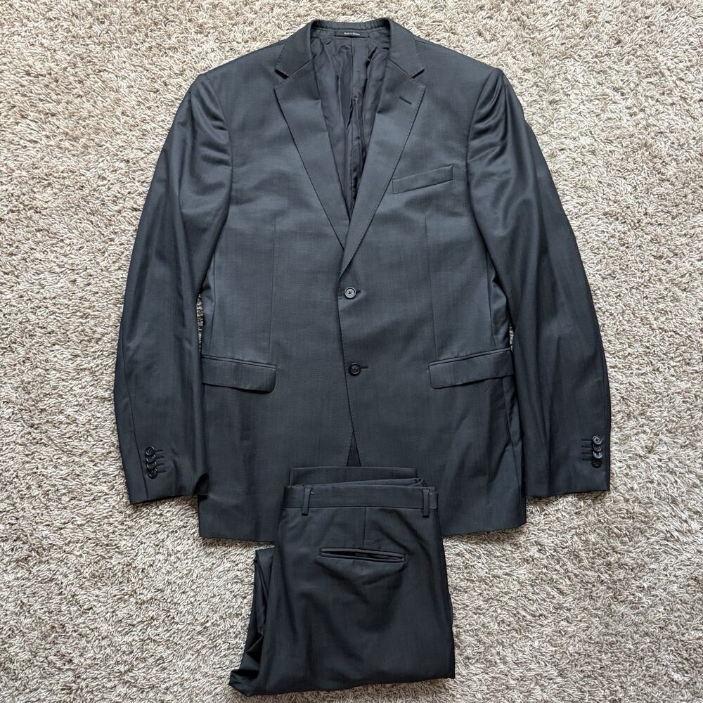 Z Zegna Grey Wool Mohair Two Piece Suit Jacket / Pants Size IT 54L / 44L (36x34)
